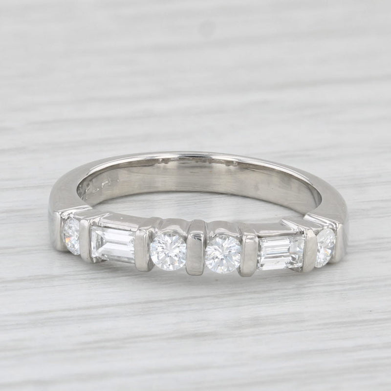 0.55ctw Diamond Wedding Band Platinum Size 5 Stackable Anniversary Ring