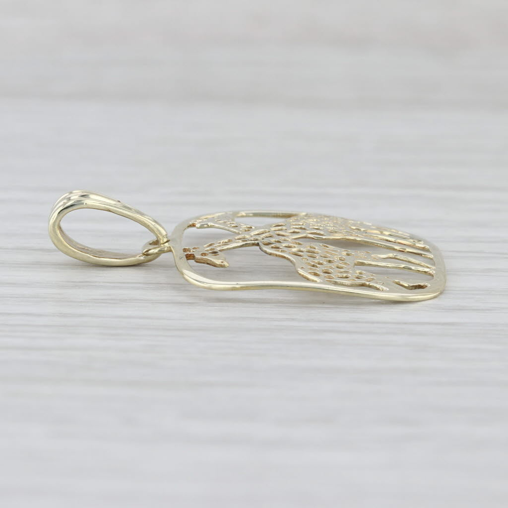 Giraffes Pendant 14k Yellow Gold Animal Jewelry
