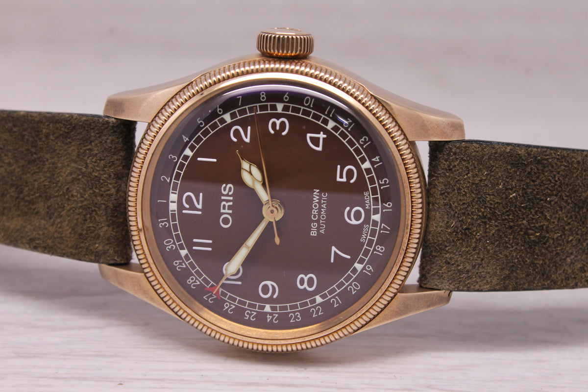 Oris Big Crown Bronze Pointer Date Mens 40mm Automatic Watch Swiss Box Card MINT