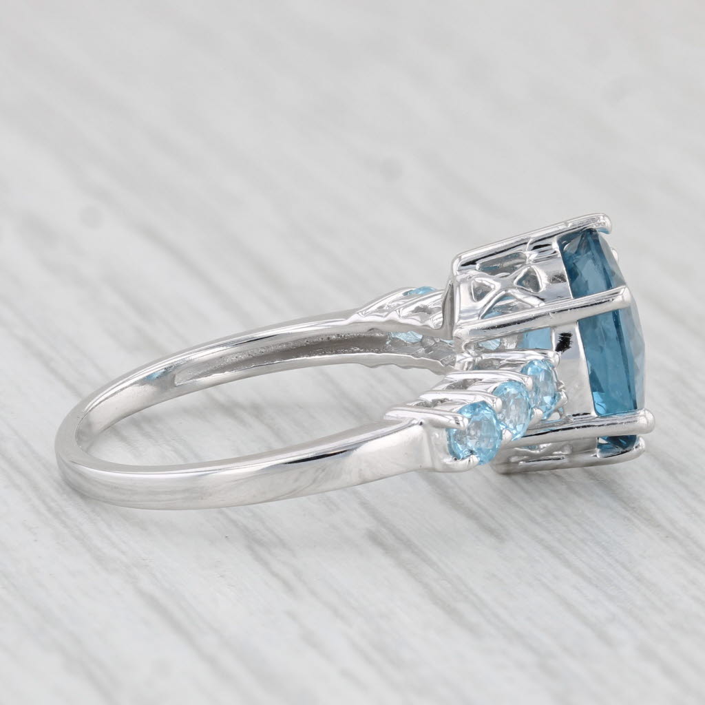 Light Gray 3.51ctw London Blue & Light Blue Topaz Ring 10k White Gold Size 7