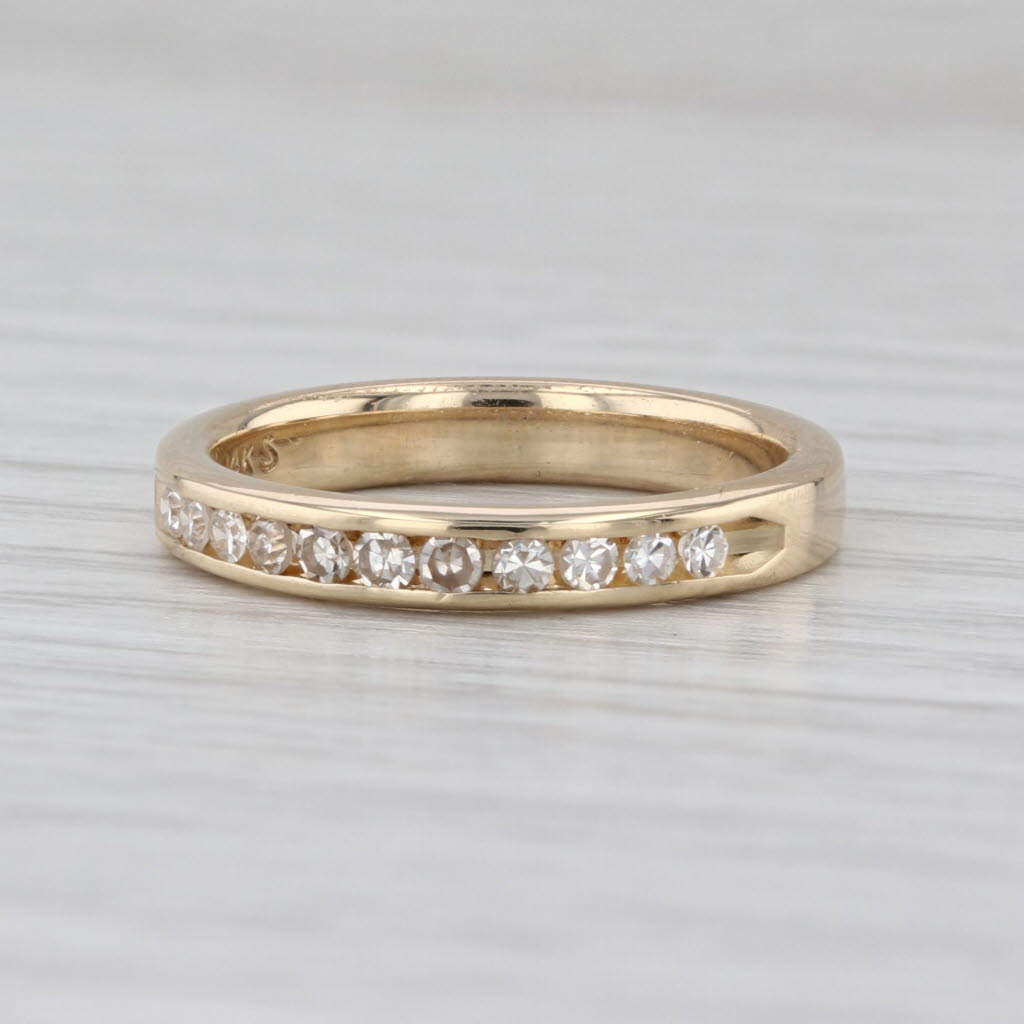 0.22ctw Diamond Wedding Band 14k Gold Size 6 Stackable Bridal Anniversary Ring