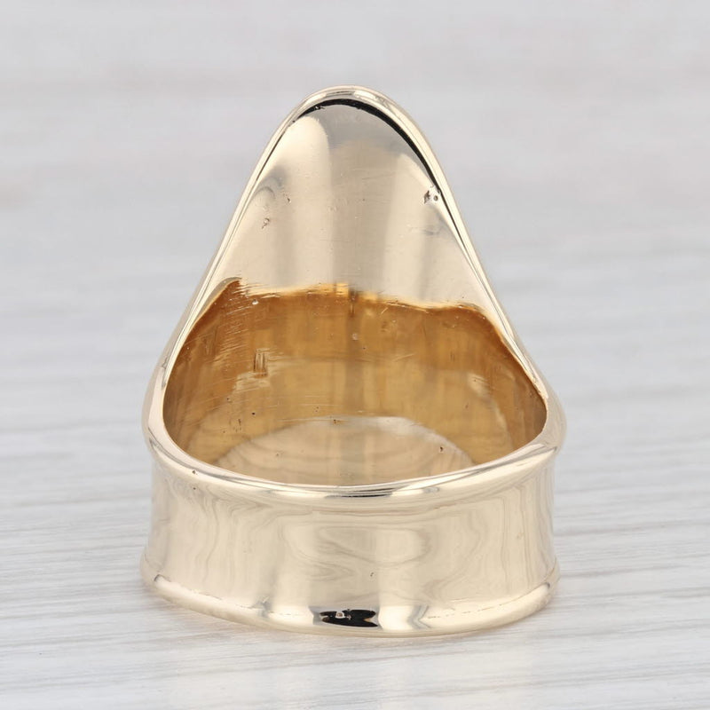 0.92 ctw Muli Gemstone 14K Yellow Gold Shield Statement Ring Size 10.5