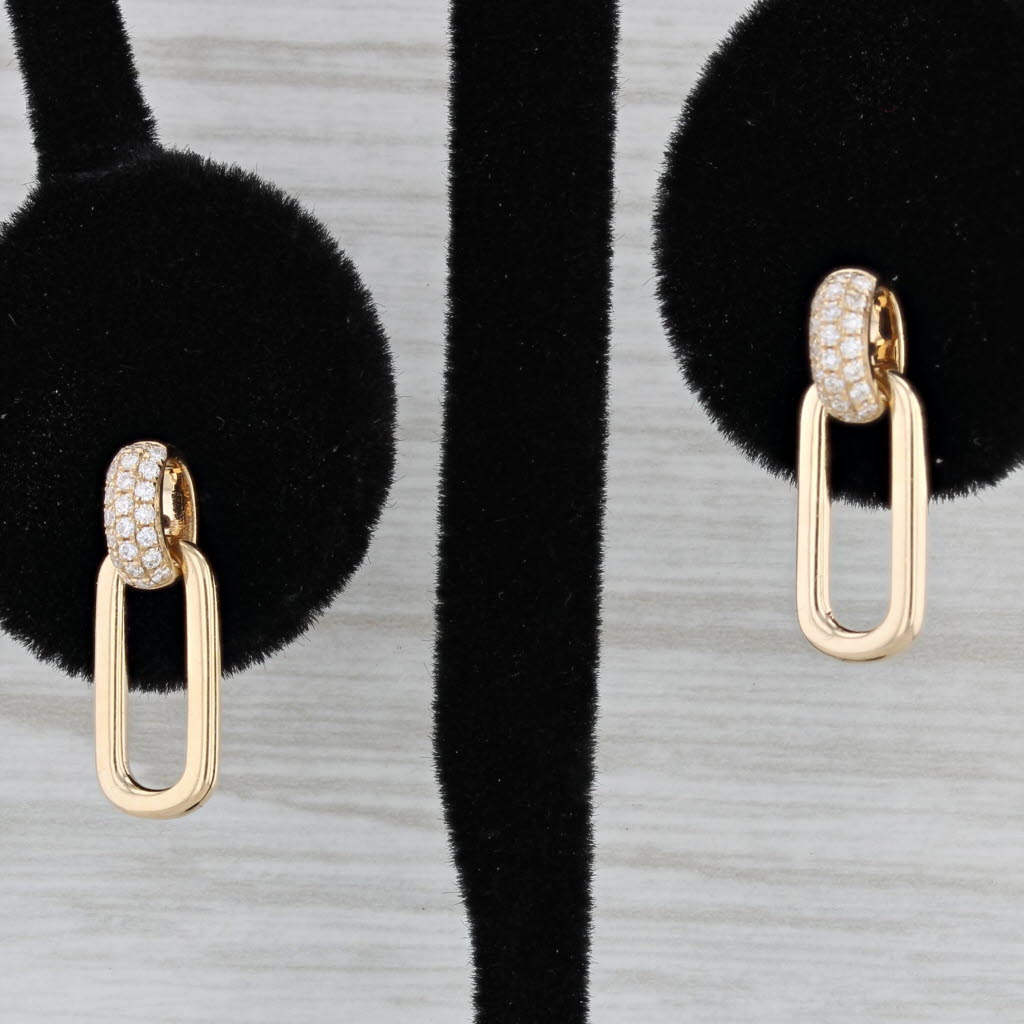 Black New 0.13ctw Diamond Drop Earrings 14k Yellow Gold