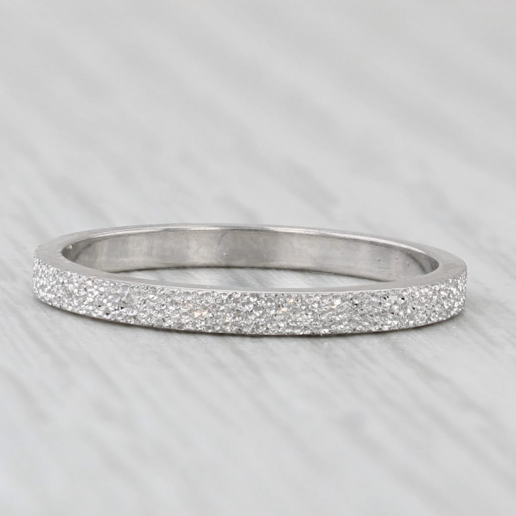 Light Gray Brushed White Gold Ring 14k White Gold Size 6.25 Band Wedding Stackable