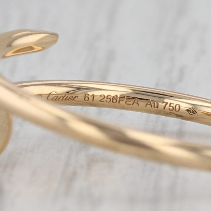 Cartier Juste un Clou Nail Ring w/ Box Receipt Certificate Bag 18k Yellow Gold