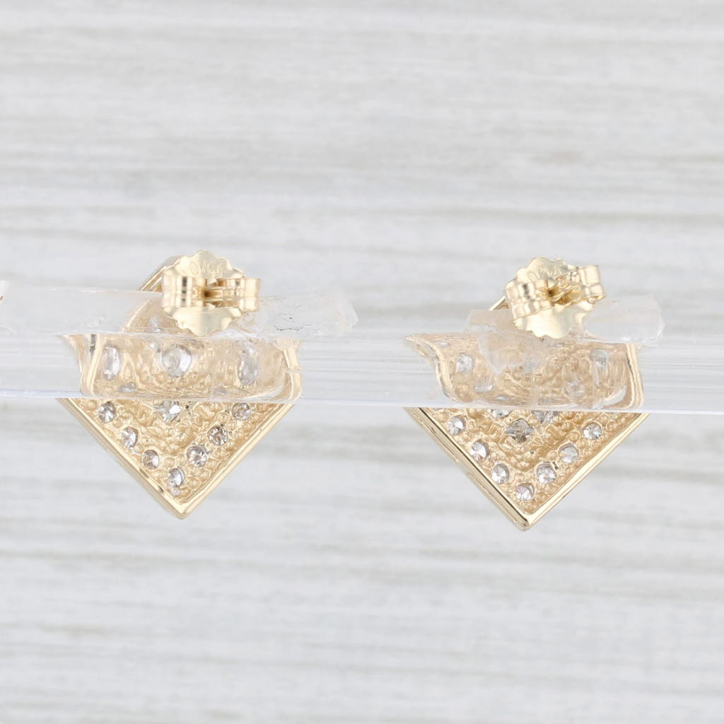 Light Gray 0.60ctw Square Diamond Stud Earrings 10k Yellow Gold