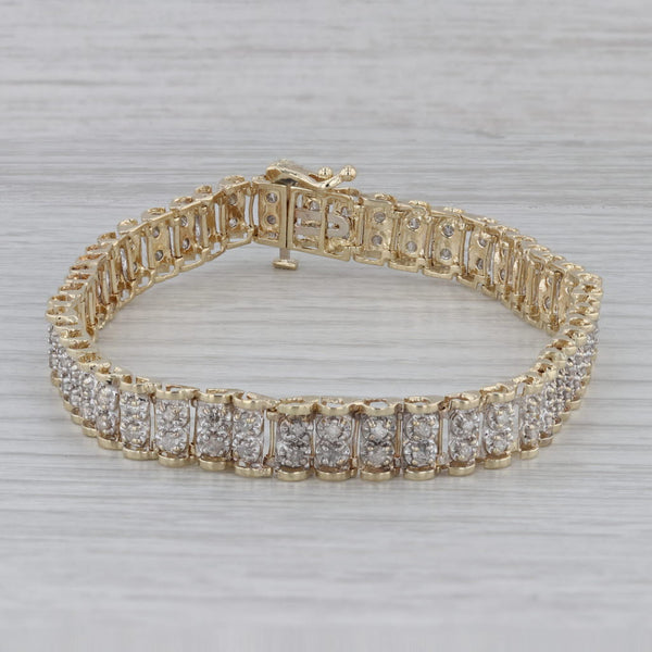 1.50ctw Diamond 10k Yellow White Gold Tennis Bracelet 7.75"