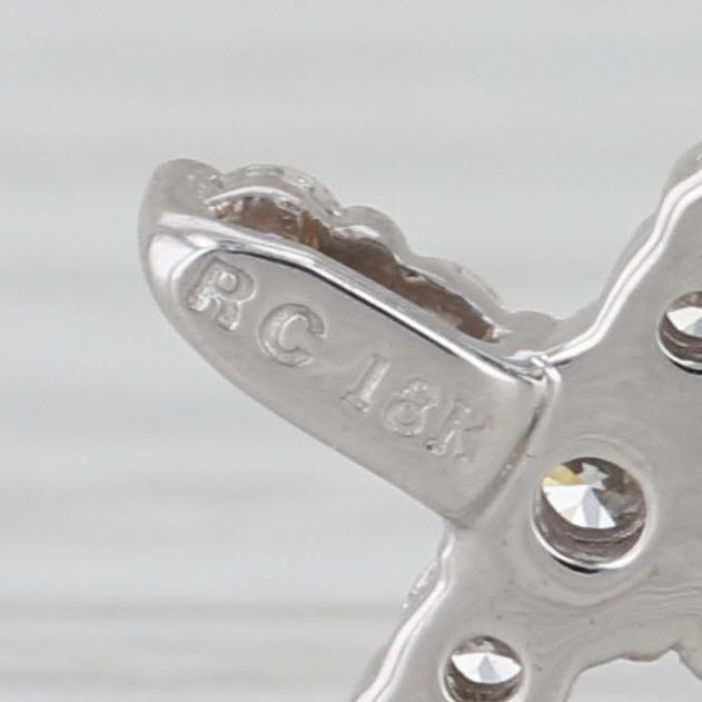 Roberto Coin Tiny Treasures Small 0.39ctw Diamond Cross Pendant 18k White Gold