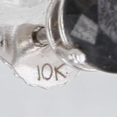 1.20ctw Black Diamond Stud Earrings 10k White Gold Round Solitaire Studs