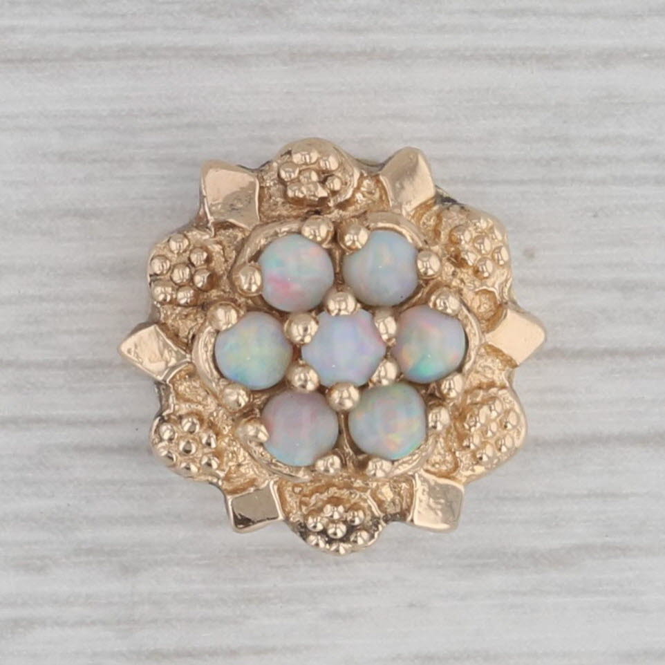 Gray Opal Cluster Flower Slide Bracelet Charm 14k Gold Richard Glatter