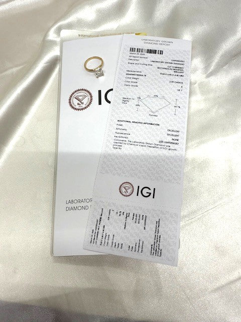 New 2.59ct Lab Grown Diamond Solitaire Ring 14k Yellow Gold Size 6.75 E VS1