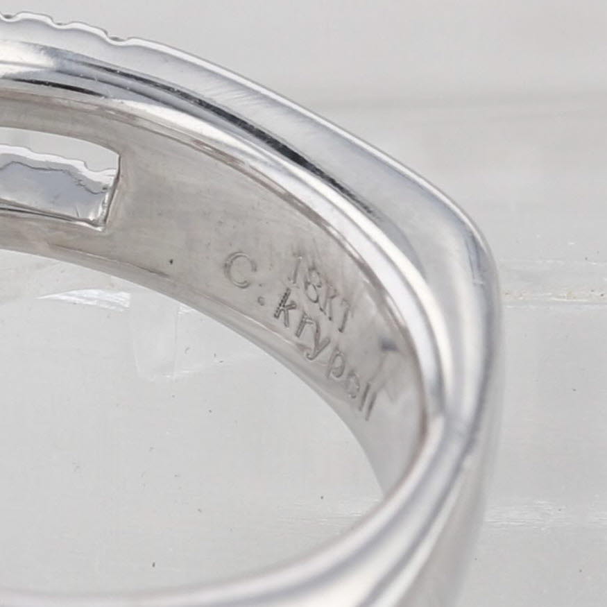 Krypell 0.63ctw Diamond Wedding Anniversary Band 18k White Gold Size 5.5 Ring