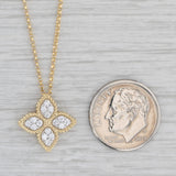 Roberto Coin 0.16ctw VS2 Diamond Princess Flower Pendant Necklace 18k Gold