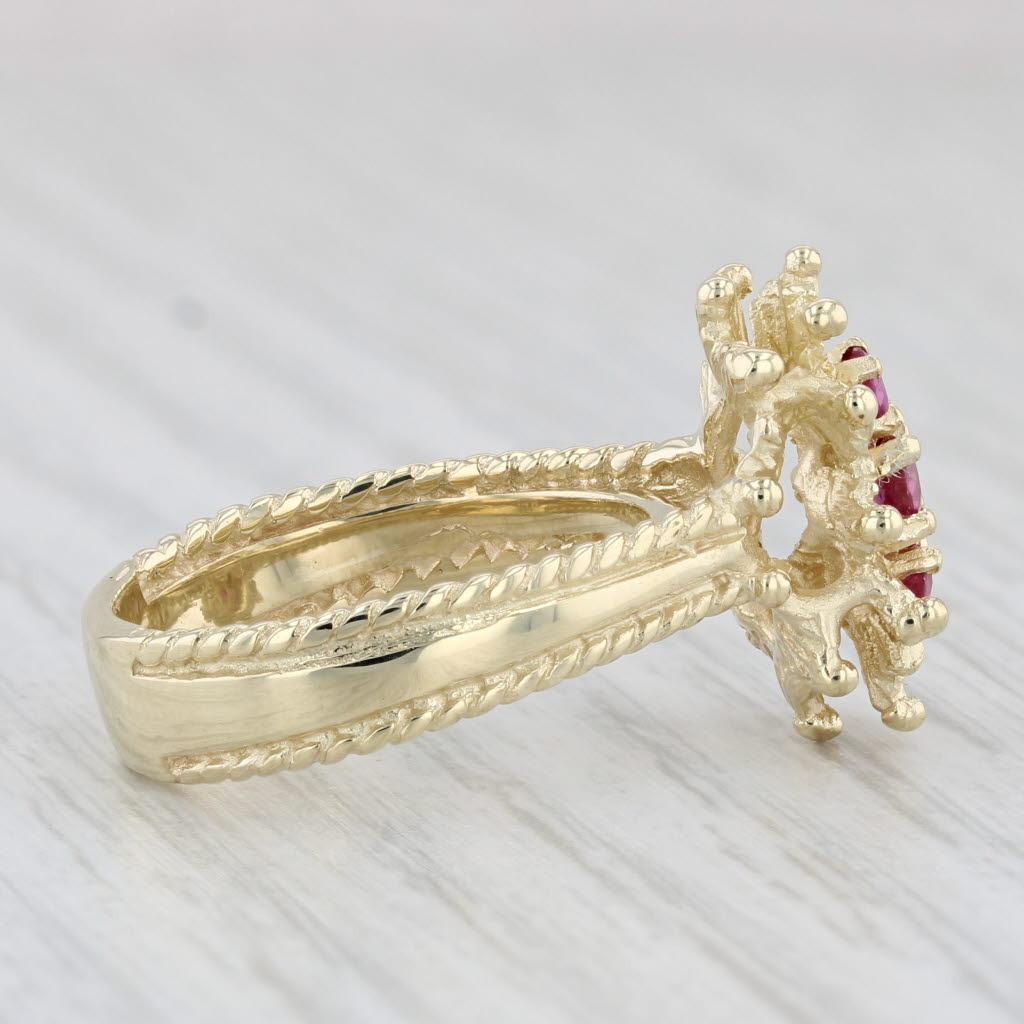 Light Gray 0.38ctw Ruby 3-Stone Ring 14k Yellow Gold Size 6.75