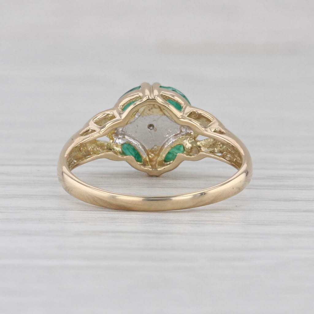 0.50ctw Emerald Diamond Ring 14k Yellow Gold Size 7.25