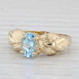 1.17ct Oval Solitaire Aquamarine Ring 14k Yellow Gold Size 7.25