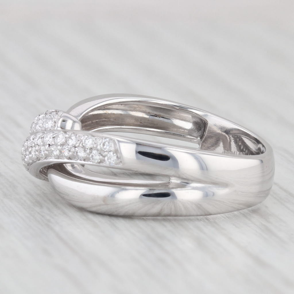 Light Gray 0.50ctw Diamond Overlay Ring 18k White Gold Size 7.25