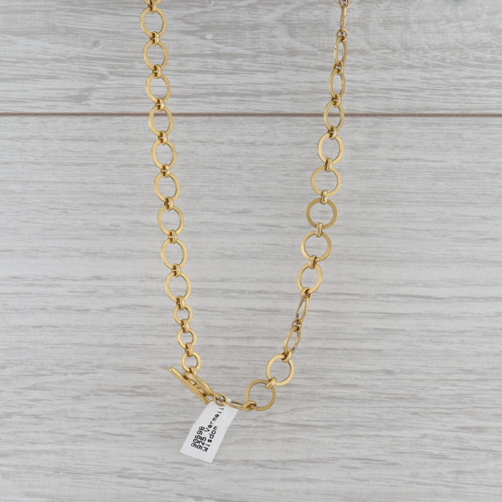 New Nina Wynn Turquoise Statement Necklace Sterling Gold Vermeil 20" Wisdom