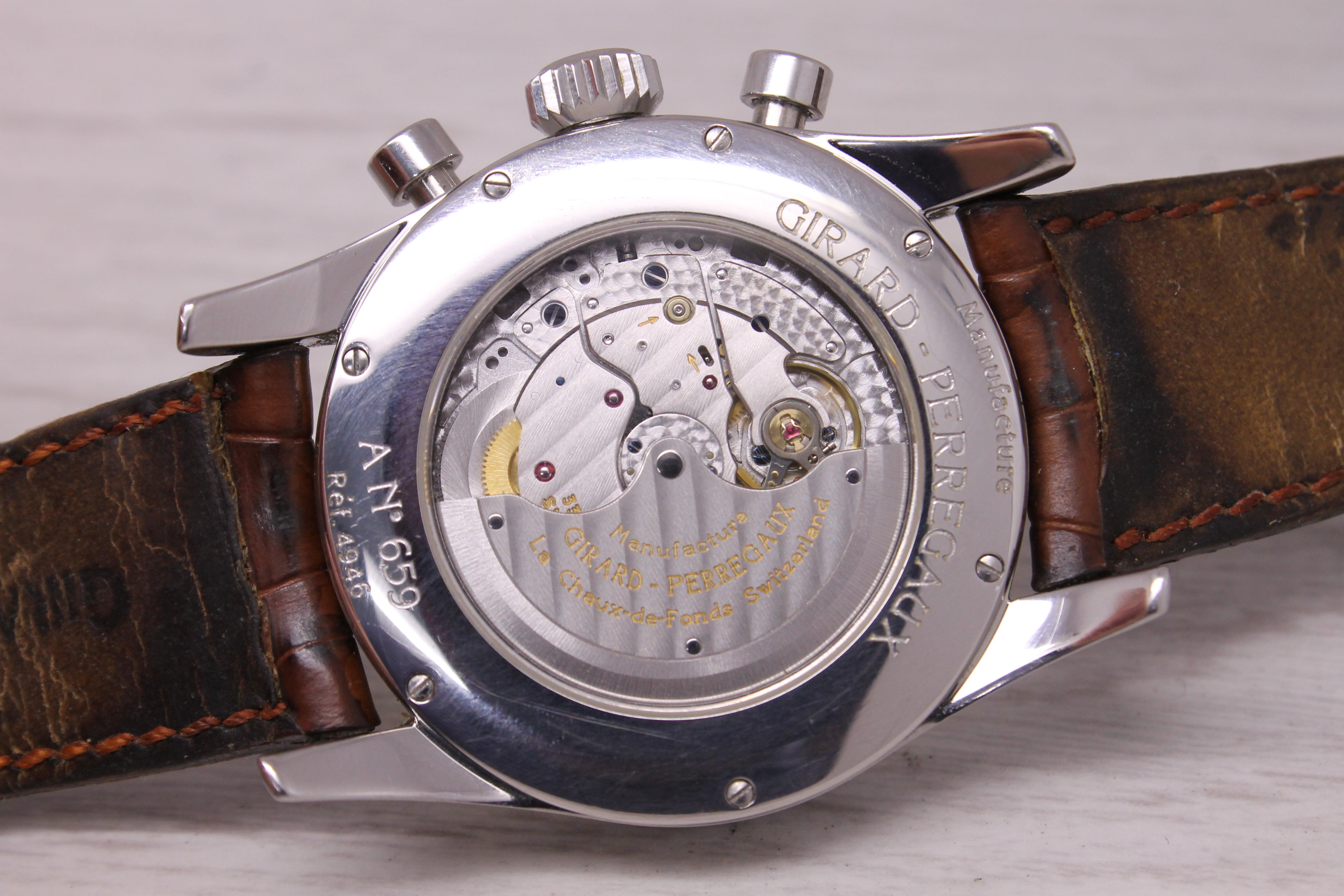 Girard Perregaux Classique Mens 38mm Steel Automatic Chronograph Watch ref.4946