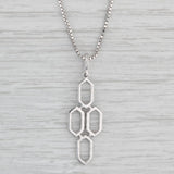 New 0.23ctw Diamond Rings Pendant Necklace 14k White Gold Box Chain 17"-18"