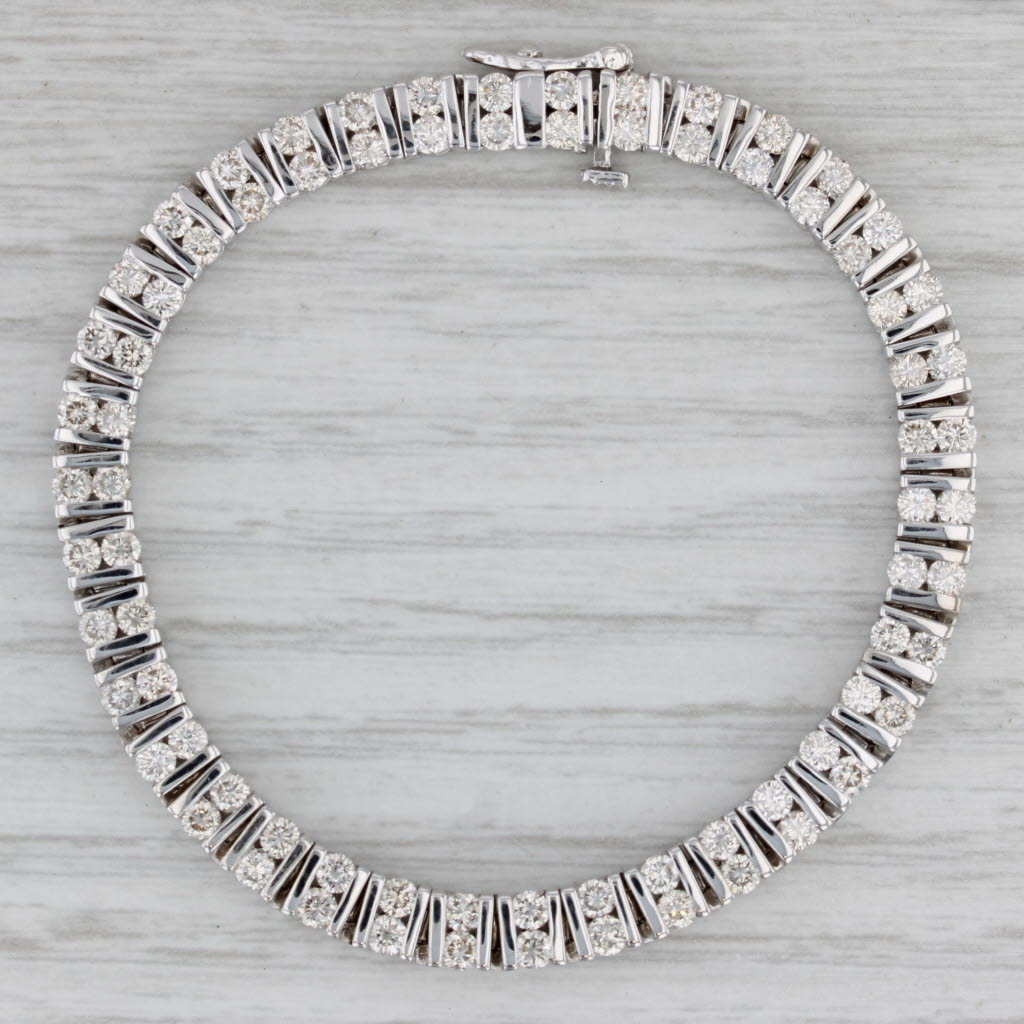 Gray 2.50ctw Diamond Tennis Bracelet 14k White Gold 6" 4.7mm