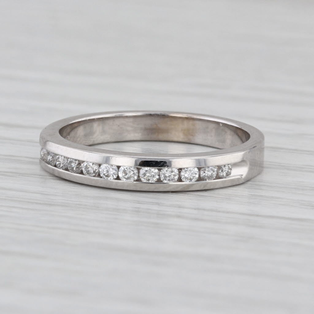 0.18ctw Diamond Wedding Band 14k Gold Stackable Anniversary Ring Size 6.75-7