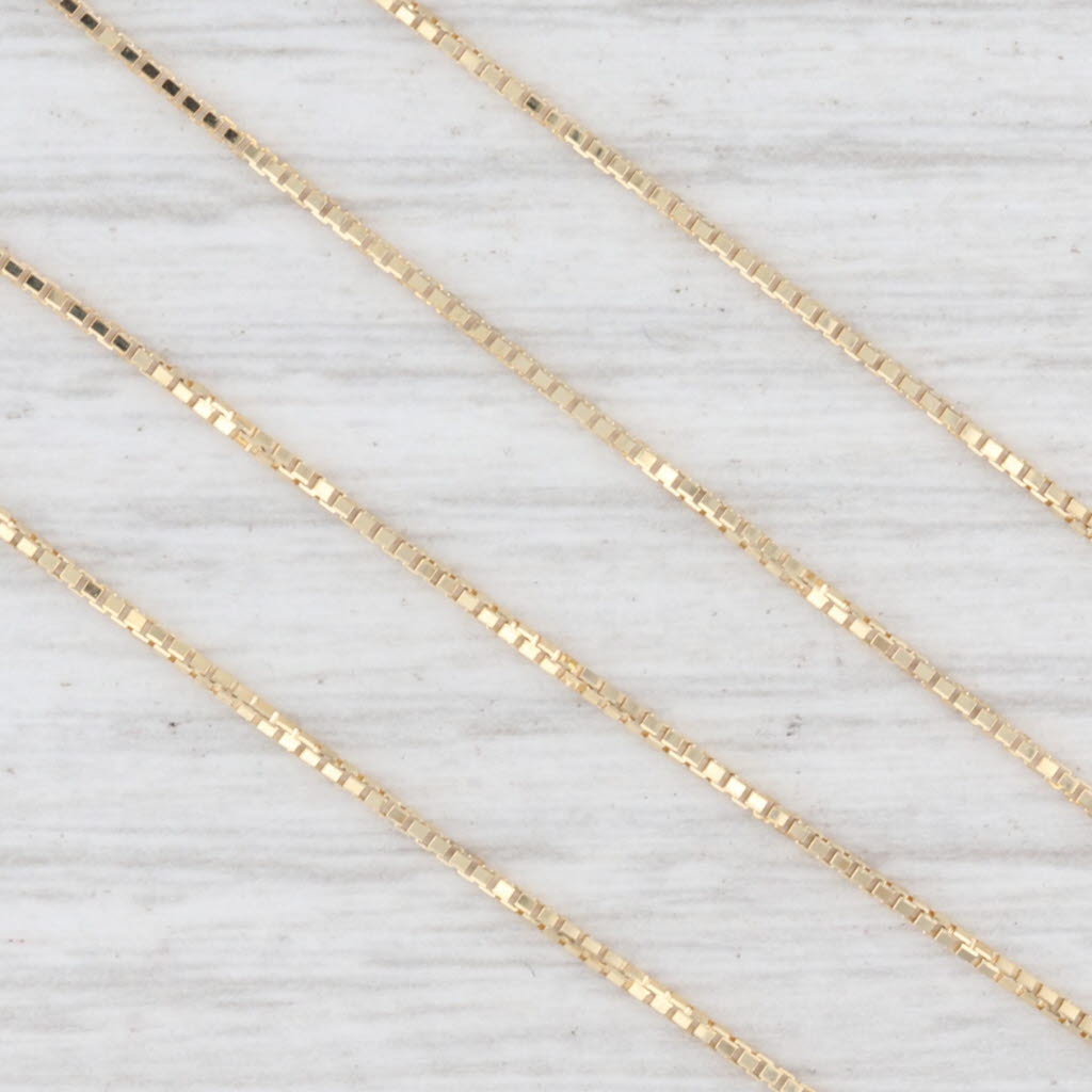 New Octava Box Chain Necklace 18k Yellow Gold 18" 0.7mm Italian