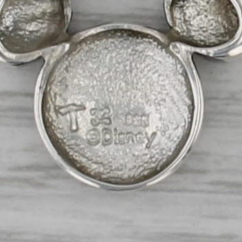 Mickey Mouse Floating Pendant Sterling Silver Disney Cartoon Souvenir