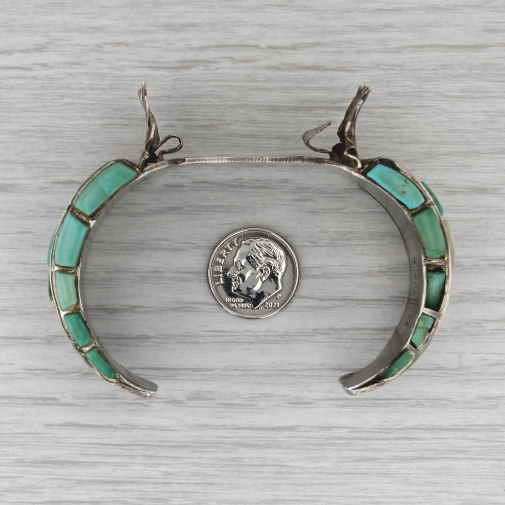 Harry Spencer Navajo Cuff Bracelet for watch Sterling Silver Stone Birds Vintage