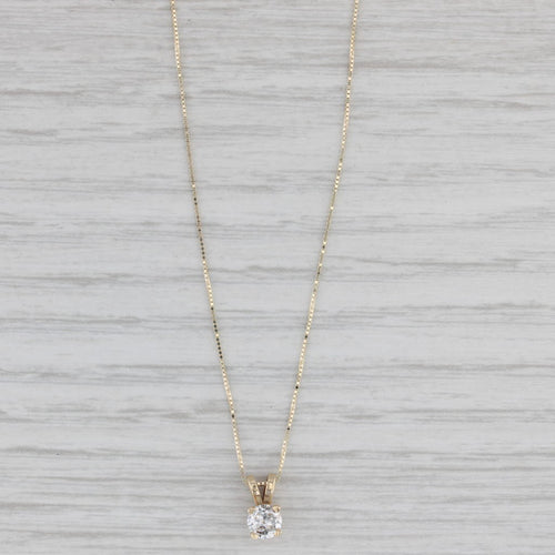 Gray 0.25ct Diamond Solitaire Small Pendant Necklace 14k Gold 16"-18" Box Chain