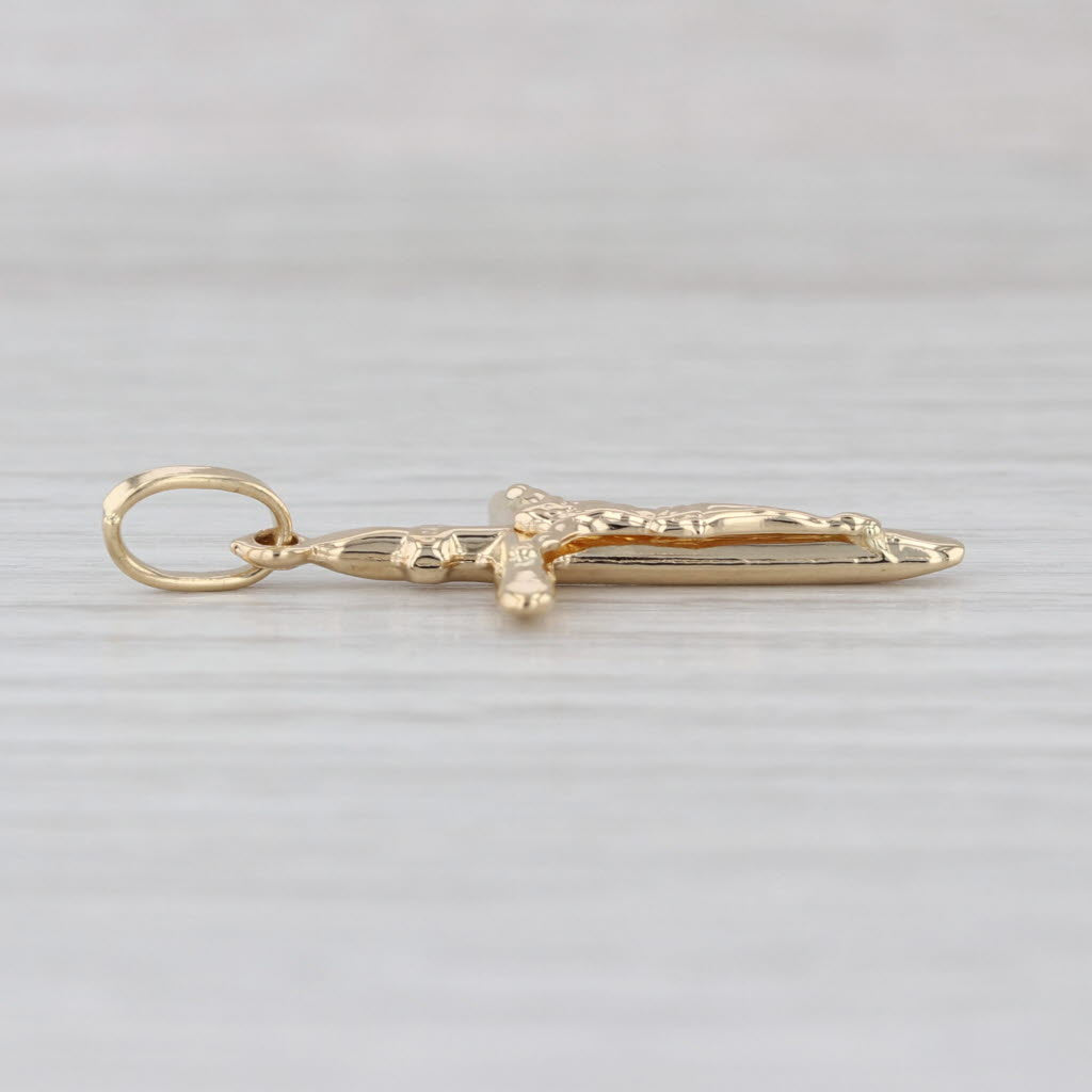 Crucifix Cross Pendant 18k Yellow Gold INRI Religious Jewelry