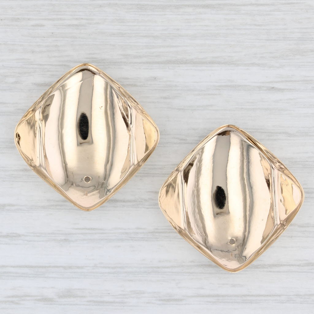 Light Gray Geometric 14k Yellow Gold Lightweight Earring Enhancers