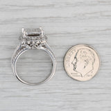 Gray 2ctw Princess Diamond Halo Engagement Ring 14k White Gold Size 7