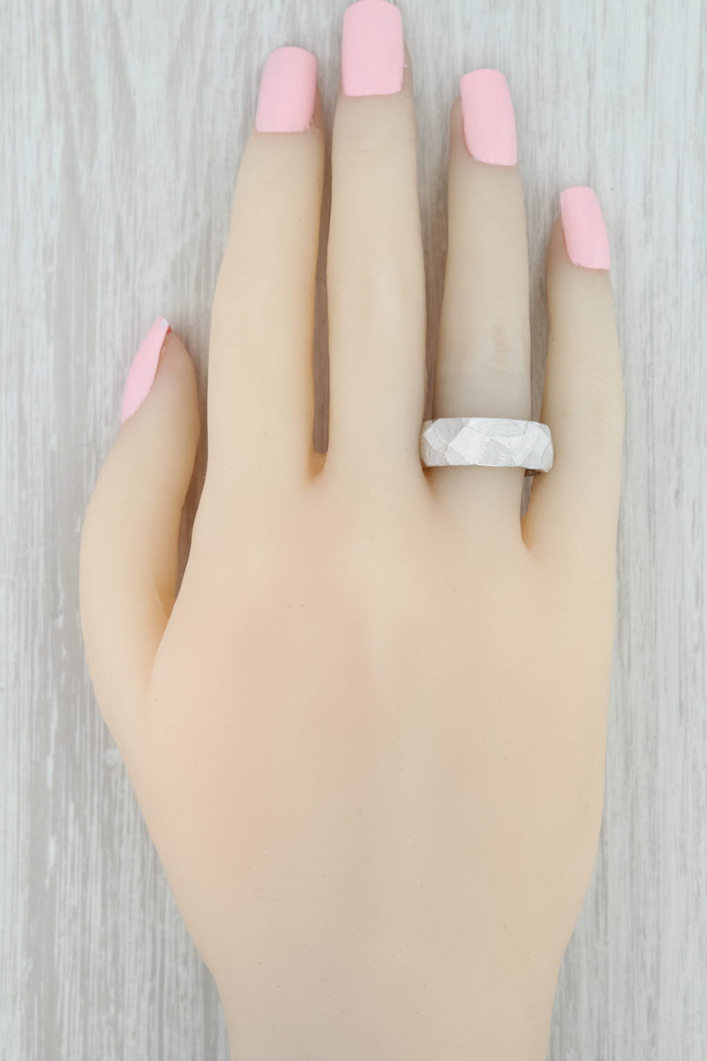 New Bastian Inverun Ring Sterling Silver Catherine Niegel Faceted Band Sz 56 7.5