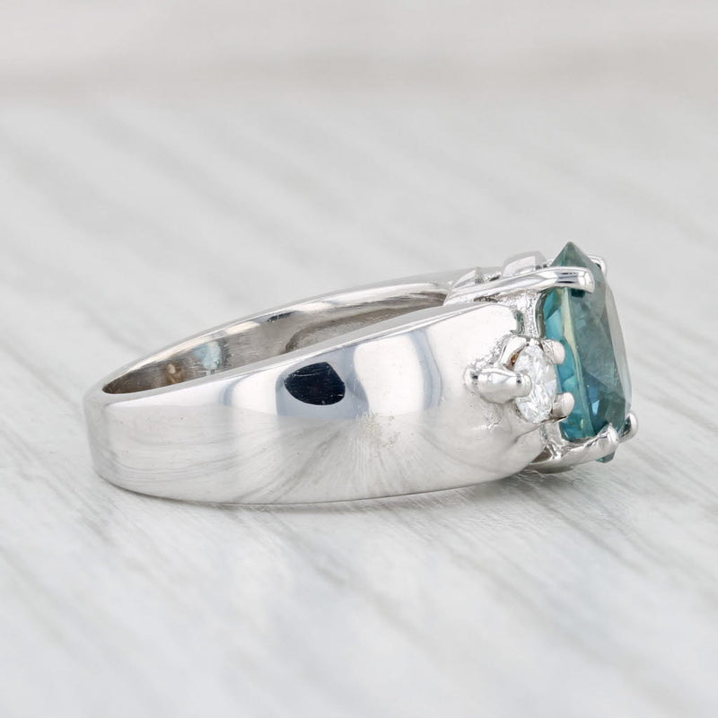 Light Gray 2.70ctw Oval London Blue Sapphire Diamond Ring 14k White Gold Size 4.25