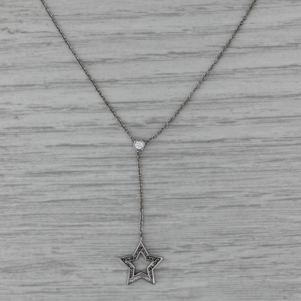 Tiffany & Co 0.20ctw Diamond Star Lariat Necklace w/ Pouch 950 Platinum 16.25"