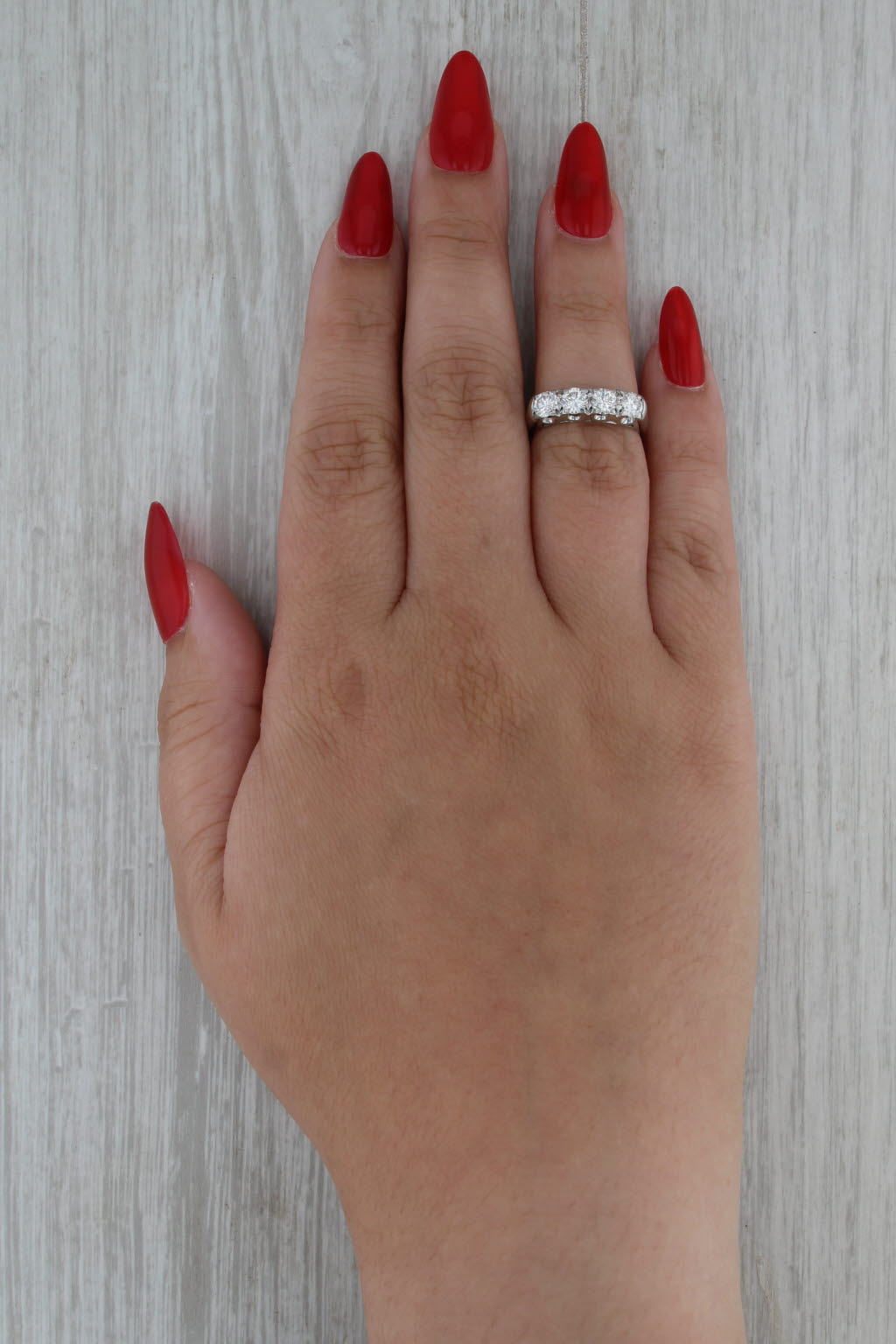 Vintage 0.90ctw Diamond Wedding Band 14k White Gold Stackable Annivesary Ring