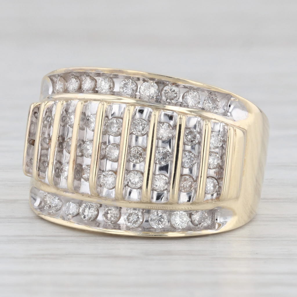 Light Gray 0.55ctw Diamond Ring 10k Yellow Gold Size 7.25 Cocktail