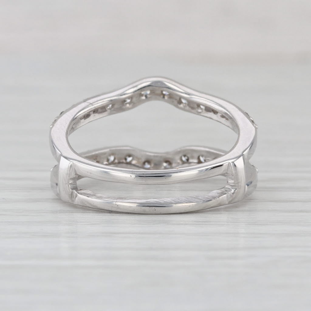 0.88ctw Diamond Ring Jacket Guard Wedding Band 14k White Gold Size 8.5