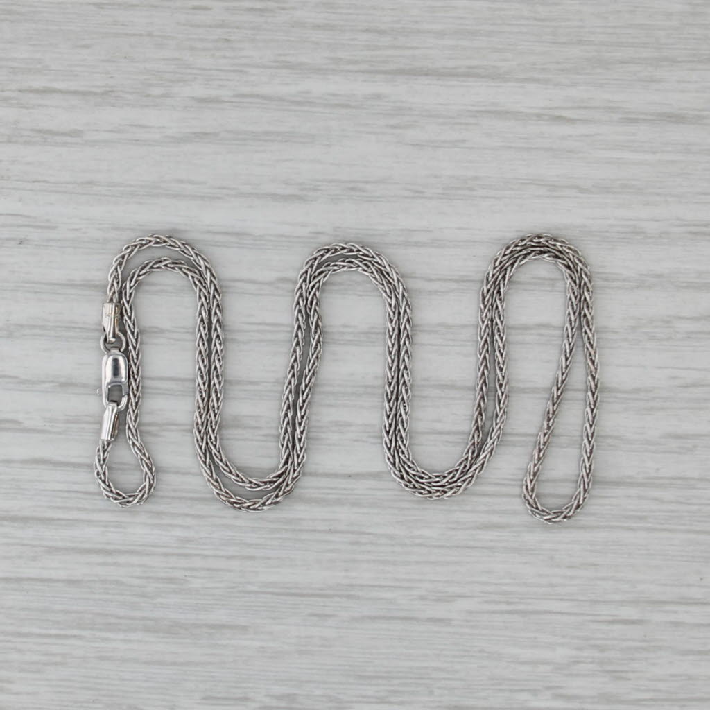 18" 1.6mm Wheat Chain Necklace 14k White Gold