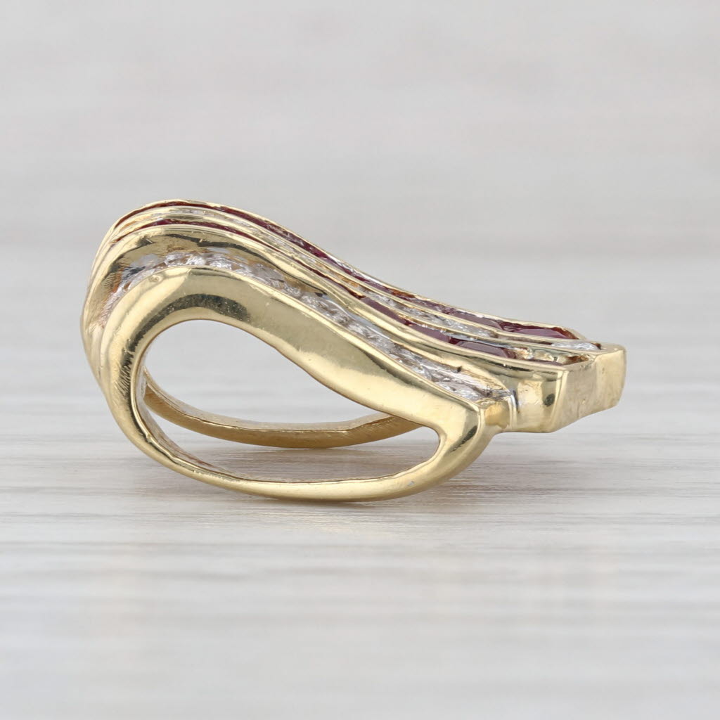 2.70ctw Ruby Diamond Slide Pendant 18k Yellow Gold Tapering Drop