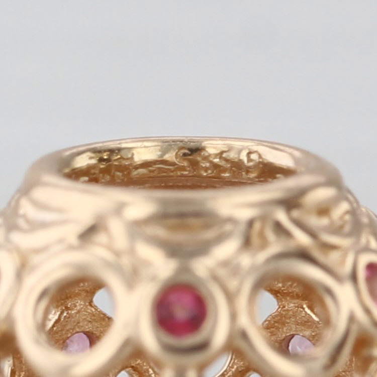 Authentic Pandora Charm Celtic Circles Pink Topaz 750811TPK 14k Gold Retired