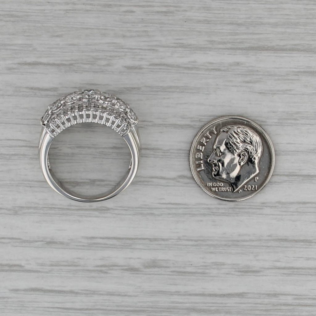2ctw Diamond 3-Band Ring 10k White Gold Size 6.25 Anniversary