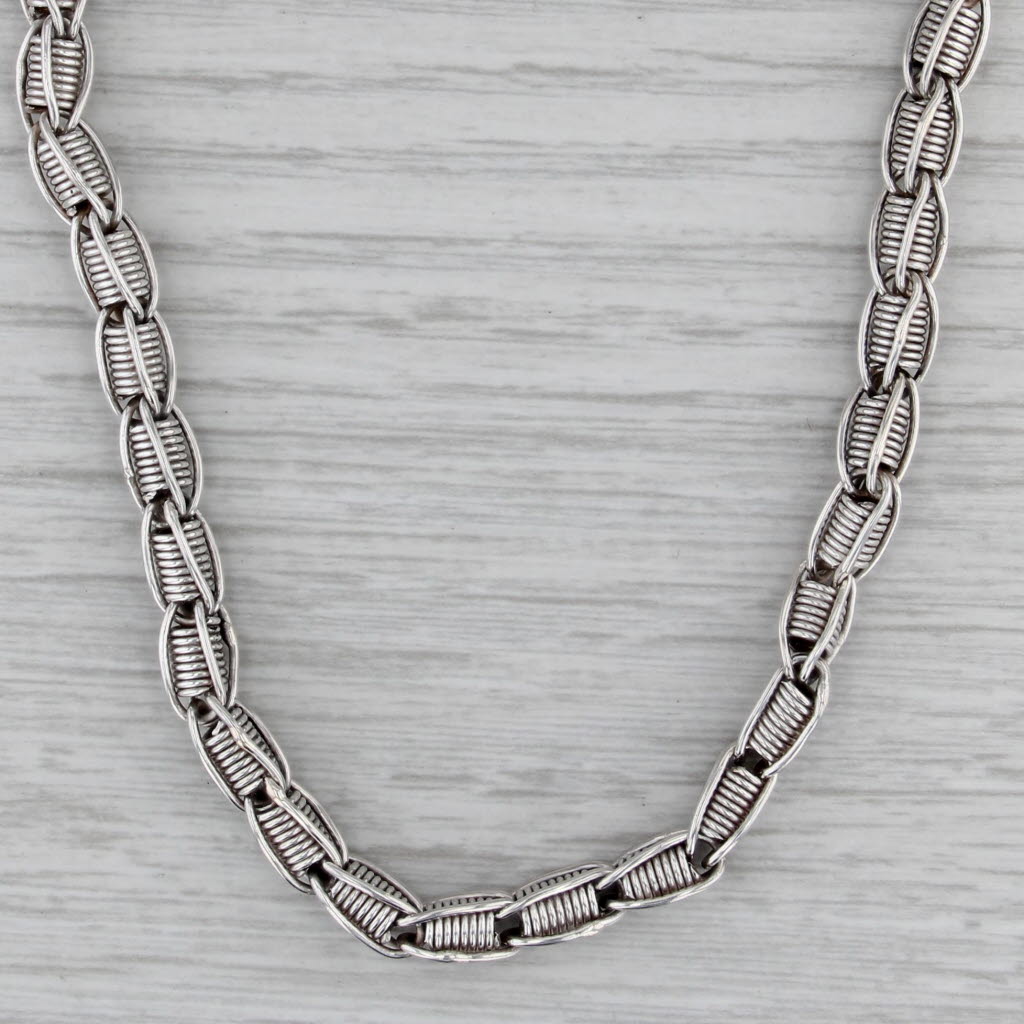 Long 31.25" Coiled Link Necklace Sterling Silver 5.7mm