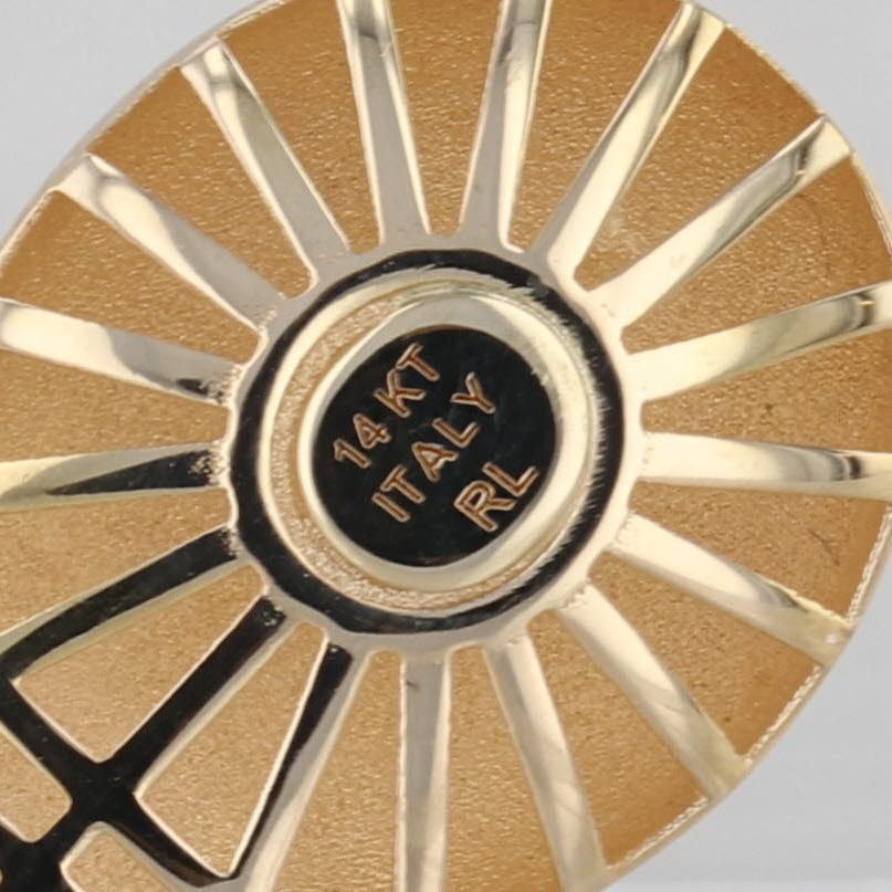 Teardrop Pendant Cable Chain Necklace 14k Yellow Gold 18" 19" 20" Italian