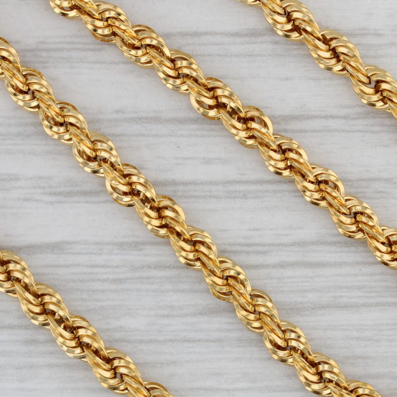 22" Rope Chain Necklace 14k Yellow Gold Lobster Clasp Milor Italy