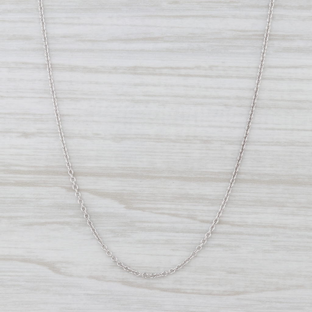 New Round Cable Chain Necklace 16" 950 Platinum 1.3mm Lobster Clasp