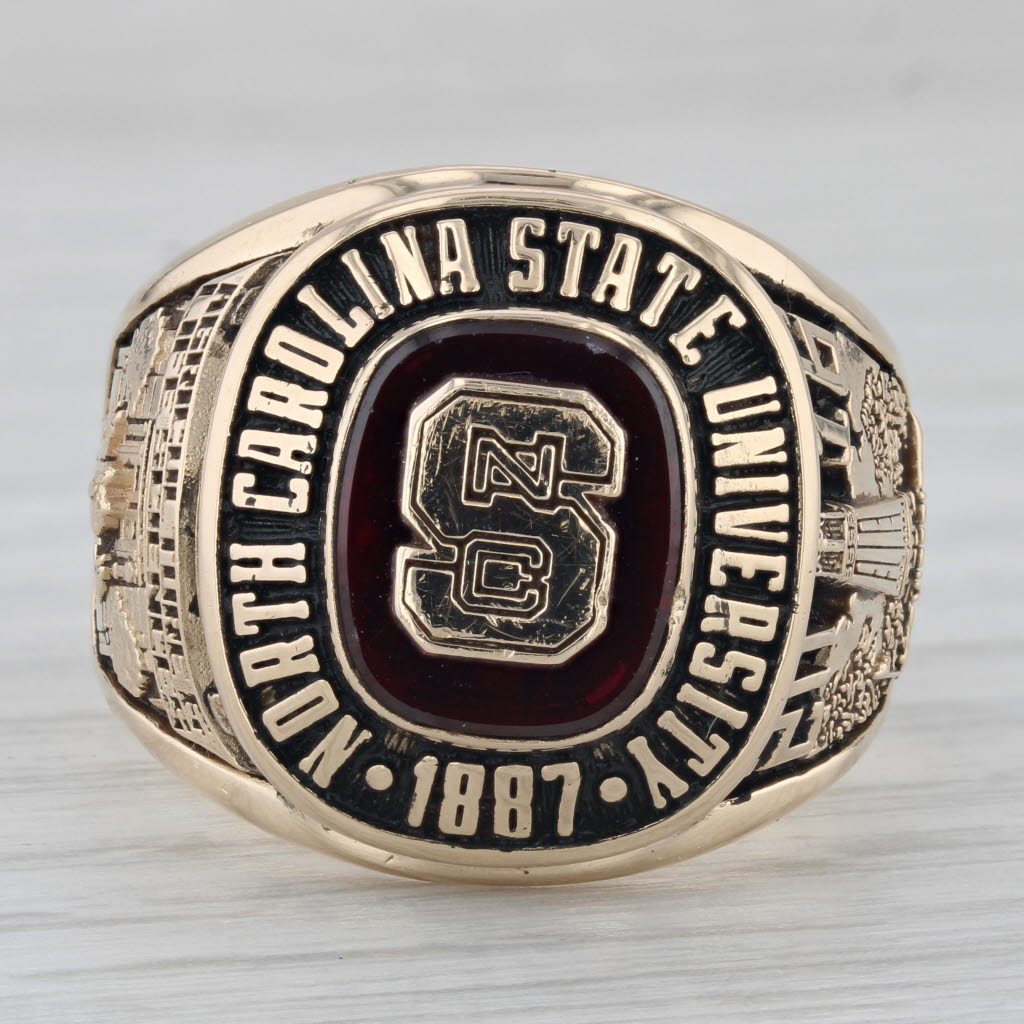 Gray North Carolina State University Class Ring NC State Wolfpack 14k Gold