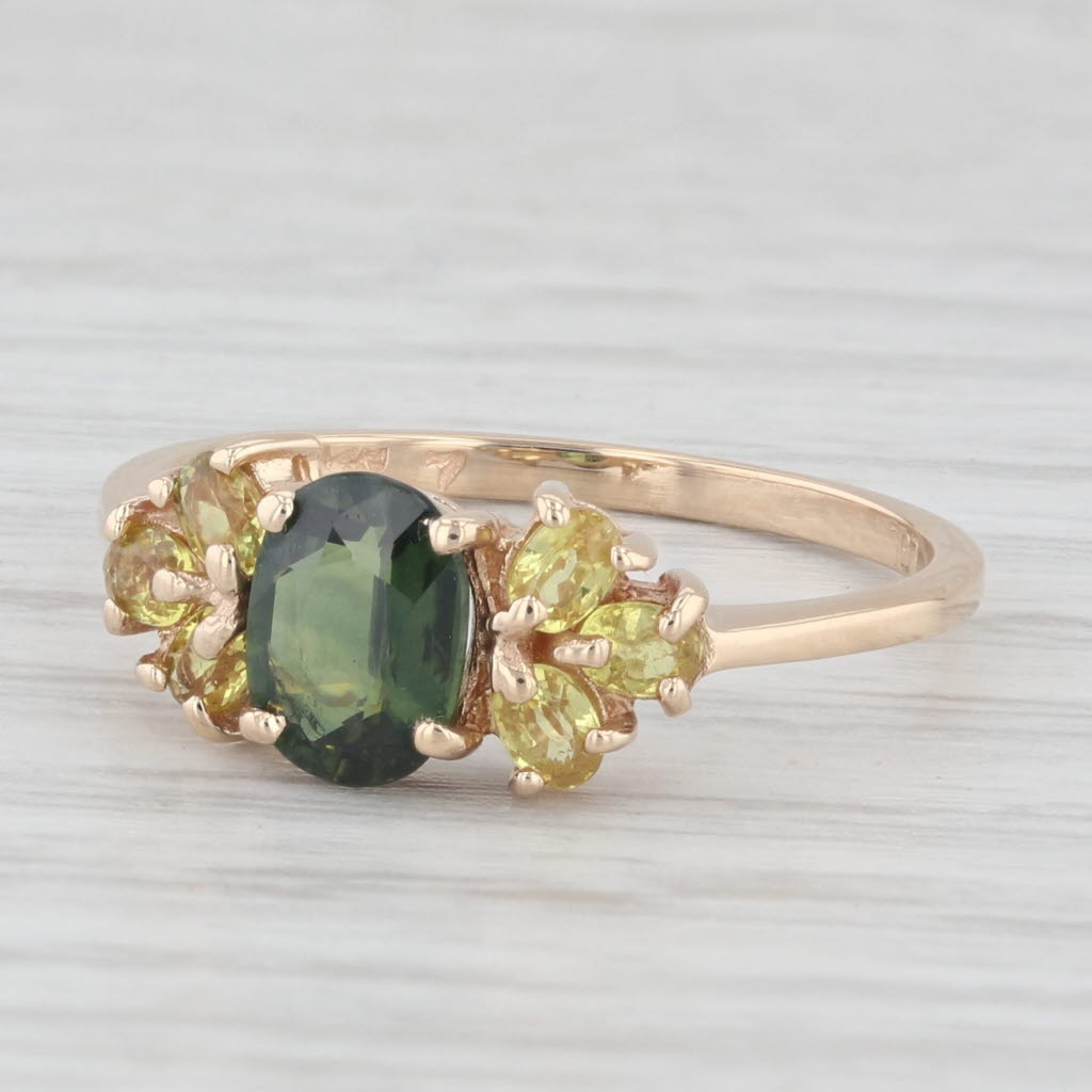 Light Gray 1.14ctw Green Yellow Sapphire Ring 14k Yellow Gold Size 6.75