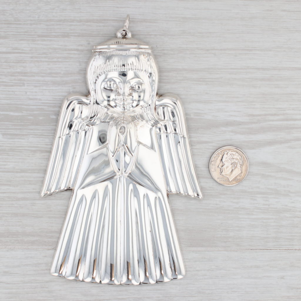 Light Gray 1975 Gorham Christmas Angel Sterling Silver Ornament Luther Ltd Ed Holiday